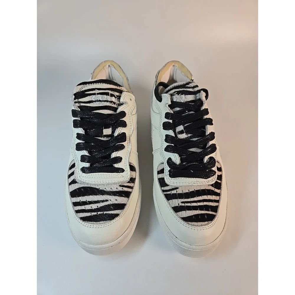 DIADORA HERITAGE MI Basket Row Cut Zebra Men Size 8, Woman 9.5